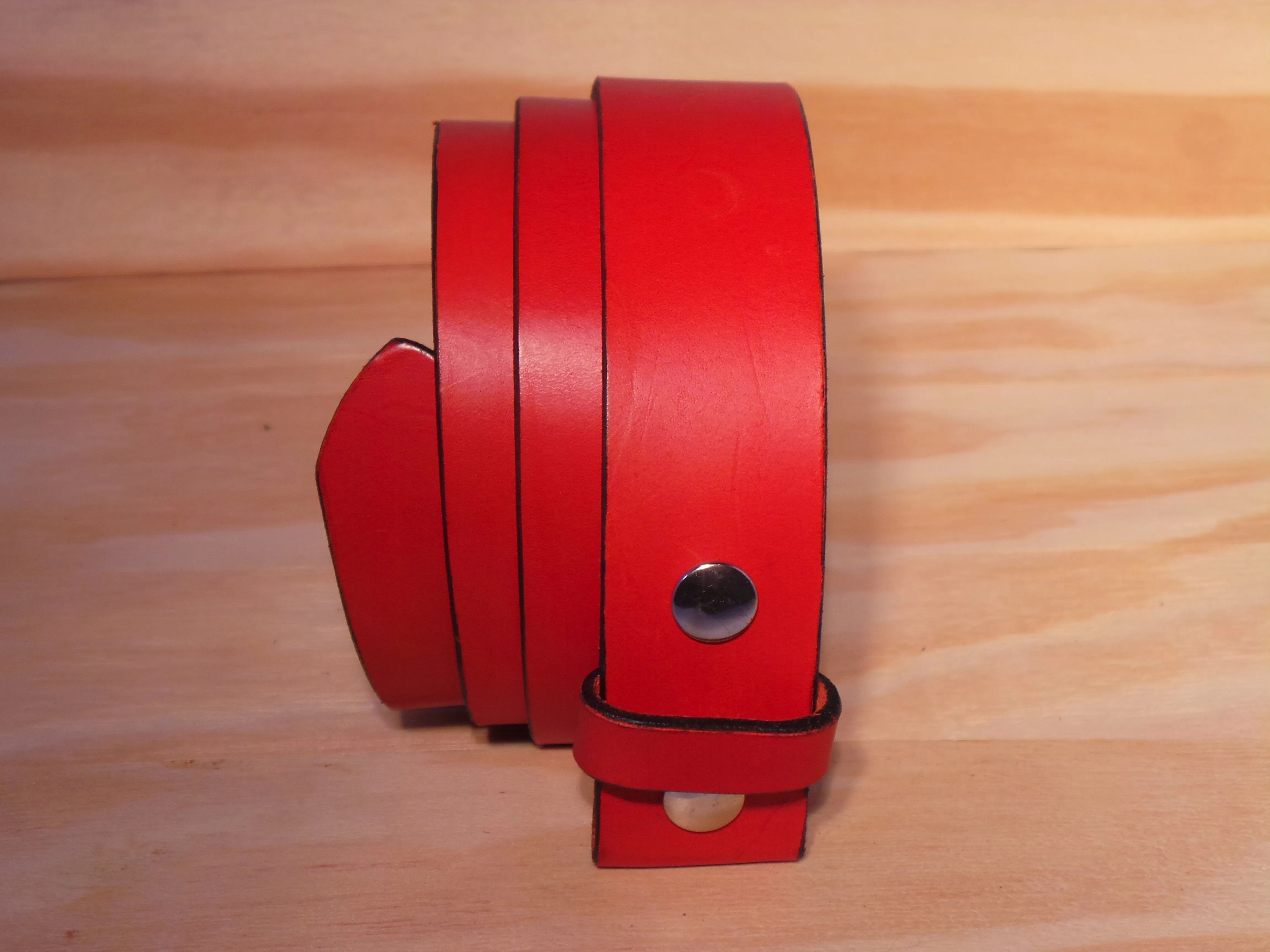 100% Real Red 1 1/4" Inch (32mm) Leather Belt Strap