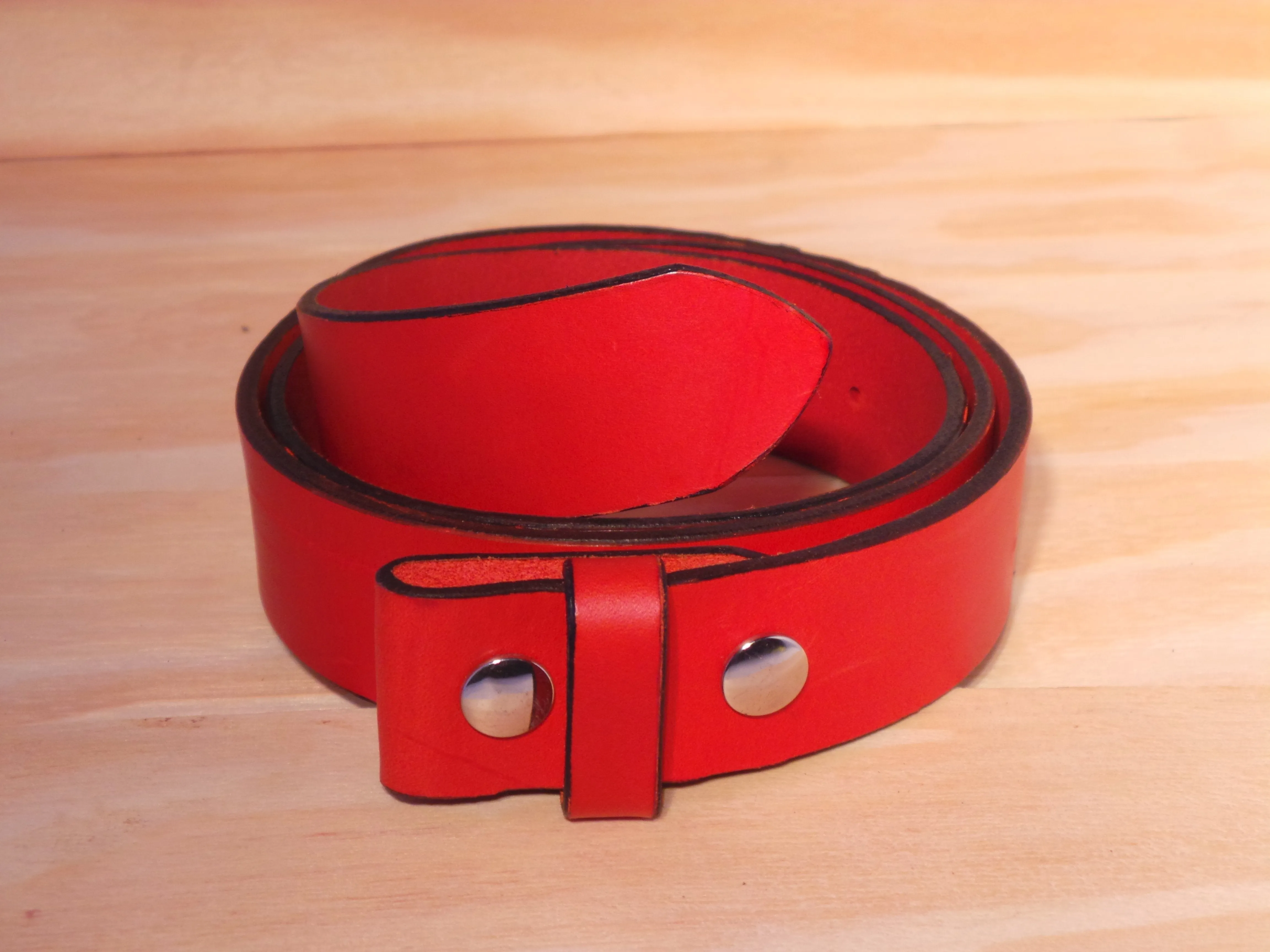100% Real Red 1 1/4" Inch (32mm) Leather Belt Strap