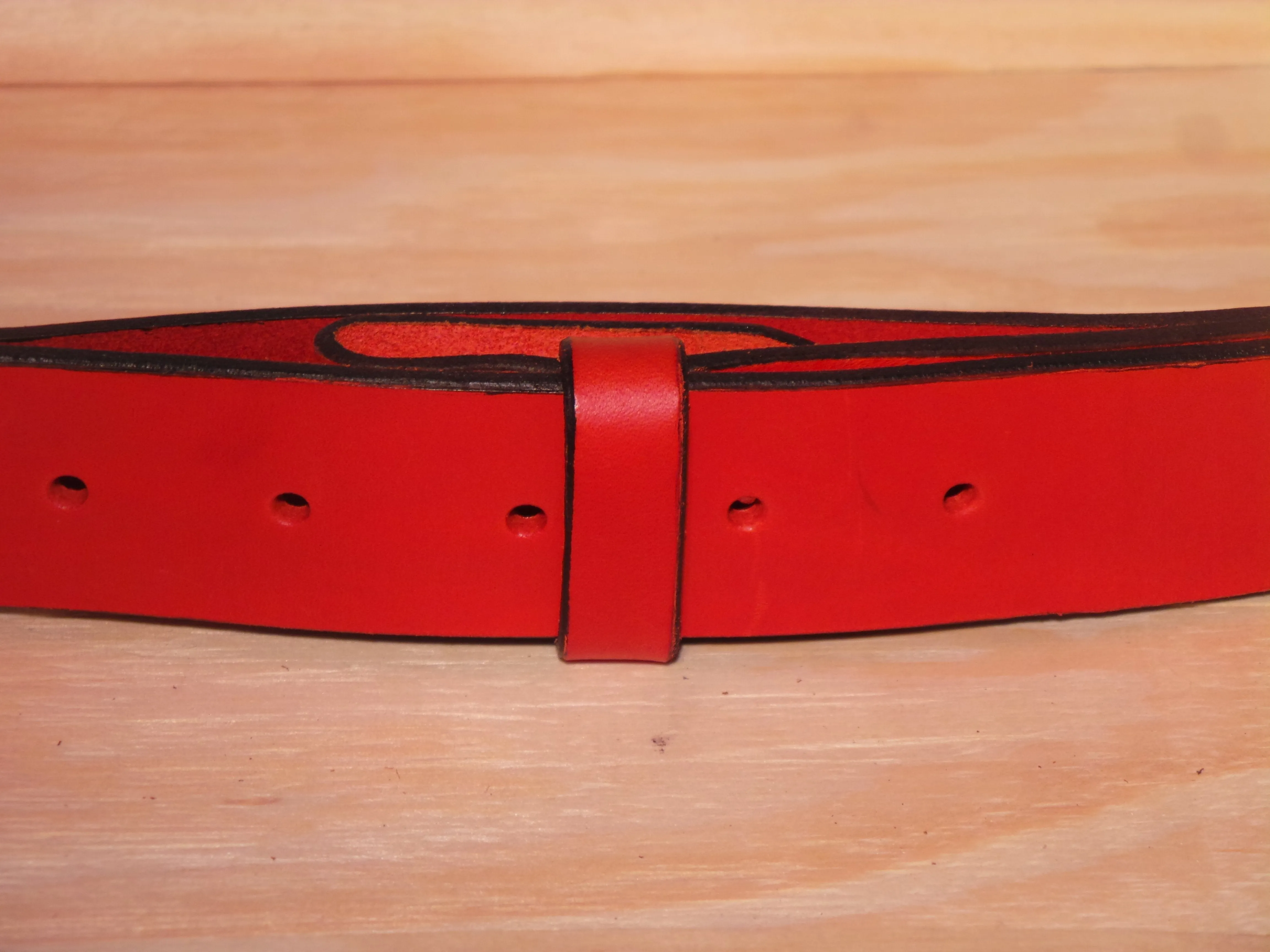 100% Real Red 1 1/4" Inch (32mm) Leather Belt Strap