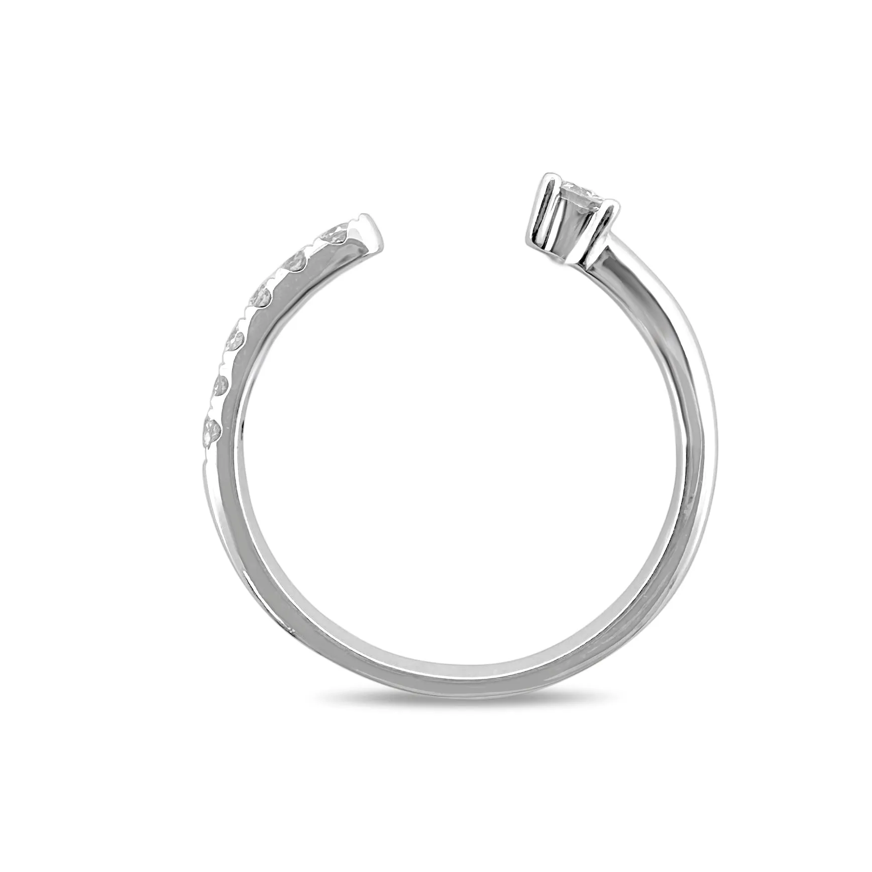 14k Gold Open Stackable Diamond Band