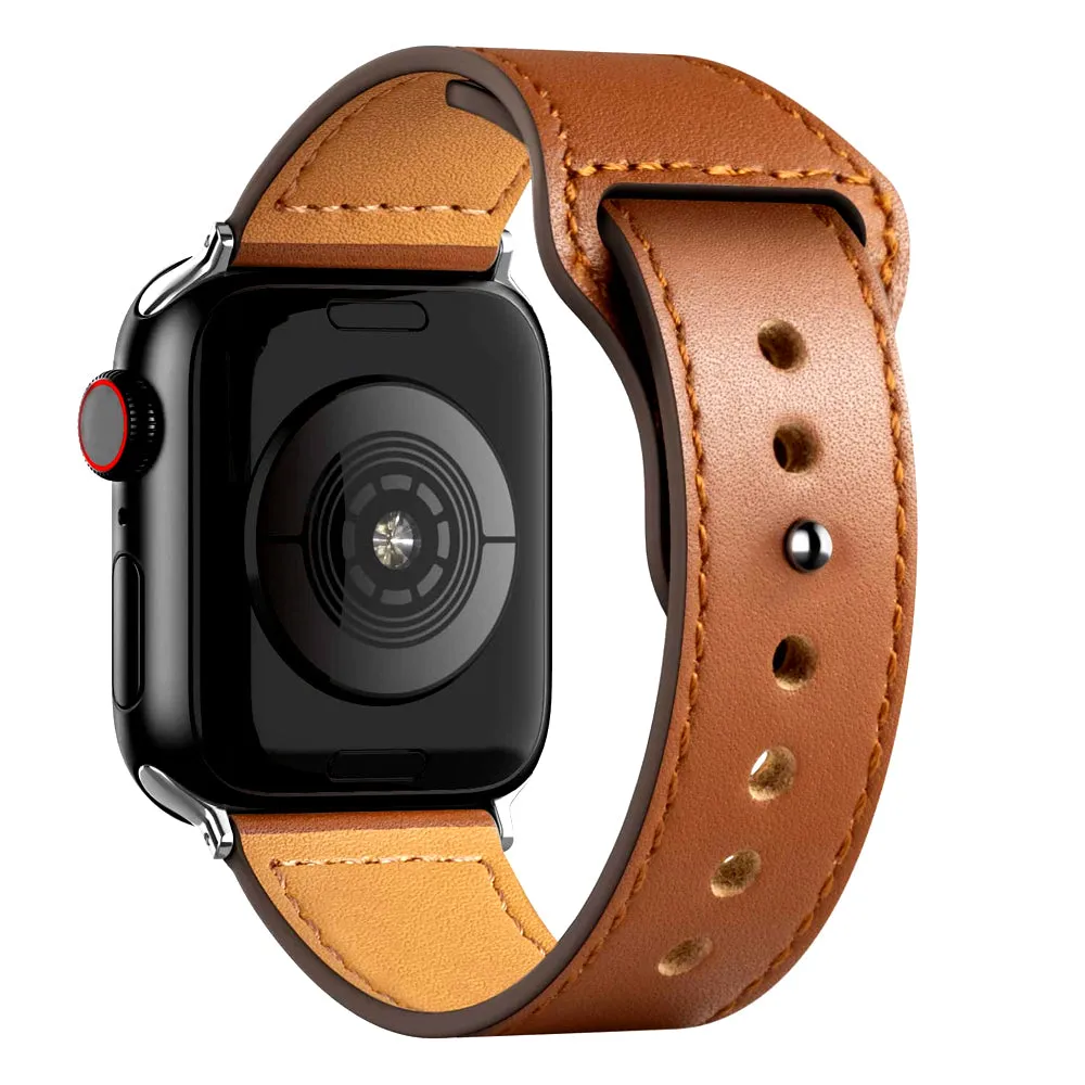 Apple Watch 41mm / 40mm / 38mm | Leather Watch Band Strap | Brown