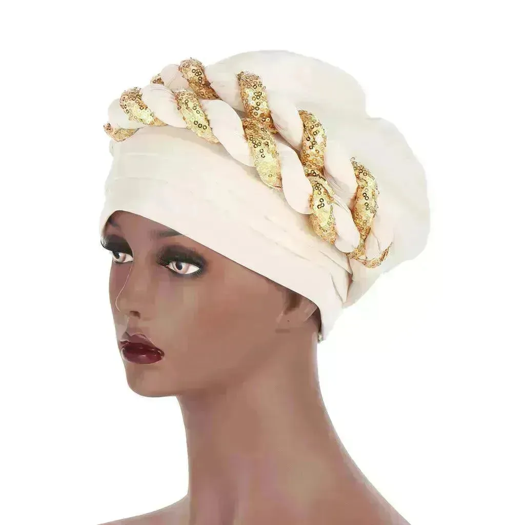 Arab  Double Sequined Turban Hat