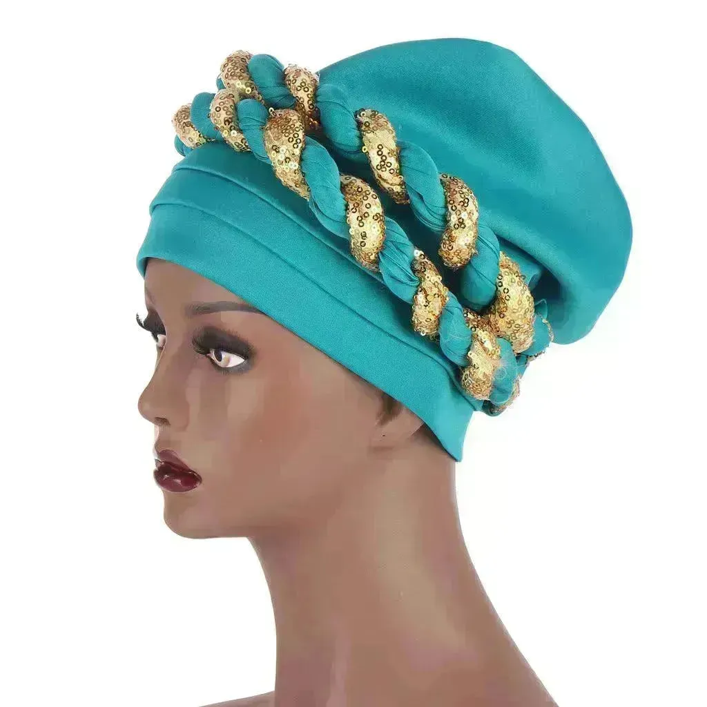 Arab  Double Sequined Turban Hat
