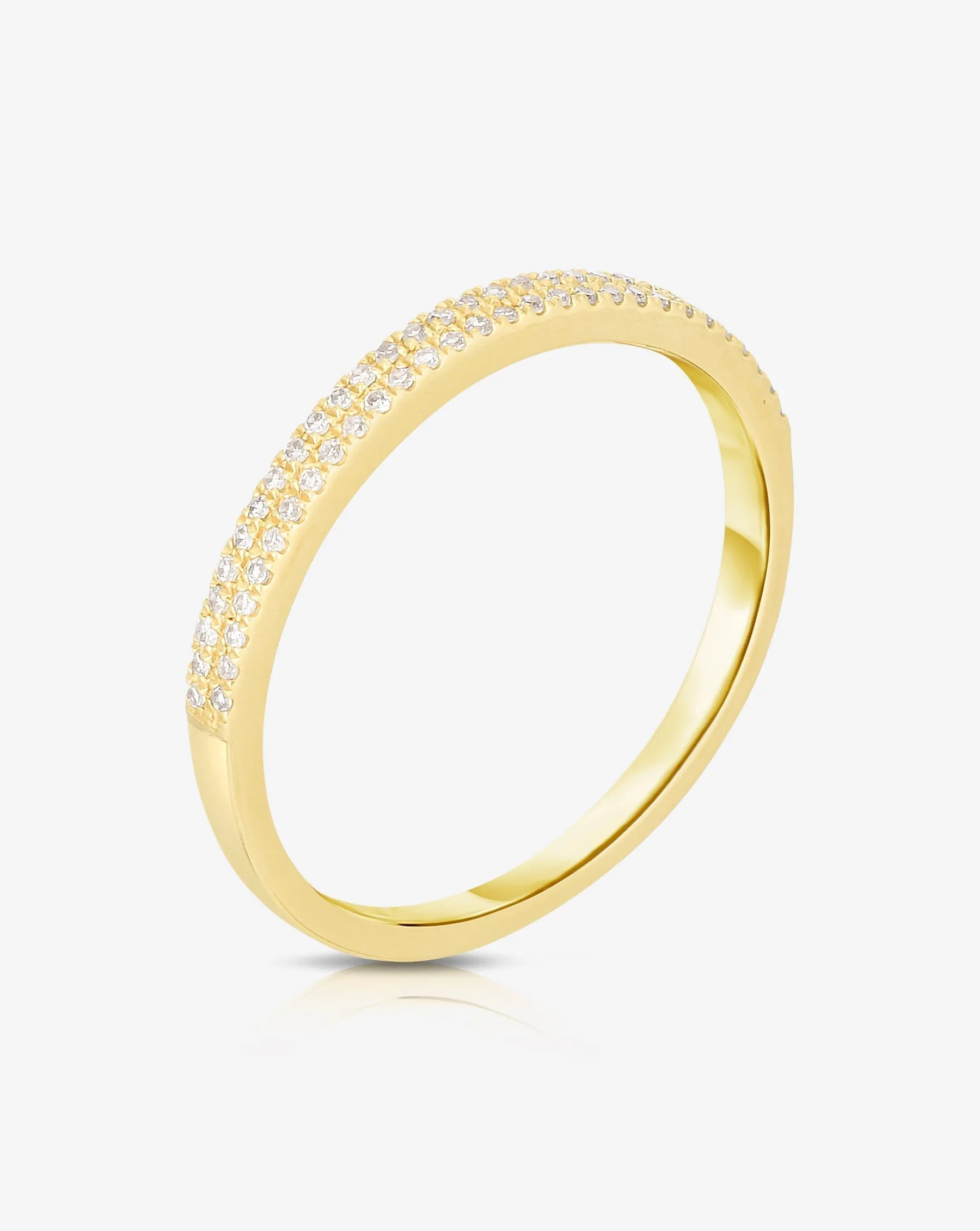 Double Row Stackable Pavé Ring