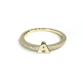 Initial Sparkle GOLD Ring