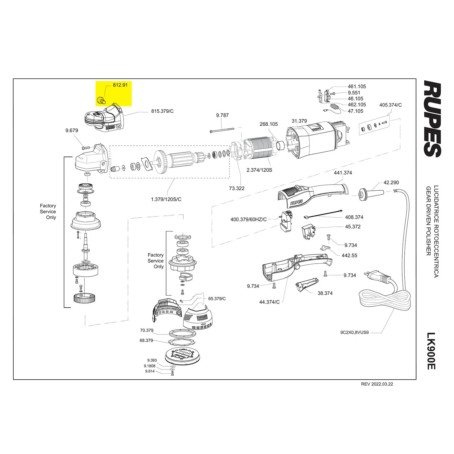RUPES Nylon Front Cap Screw