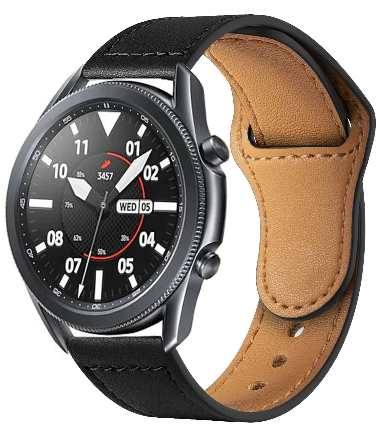 Samsung Galaxy Watch 4 40mm 44mm/Classic/Active 2 40mm 44mm/Galaxy Watch 3 41mm | Leather Wristband Strap | Grey
