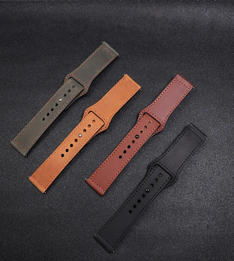 Samsung Galaxy Watch 4 40mm 44mm/Classic/Active 2 40mm 44mm/Galaxy Watch 3 41mm | Leather Wristband Strap | Grey
