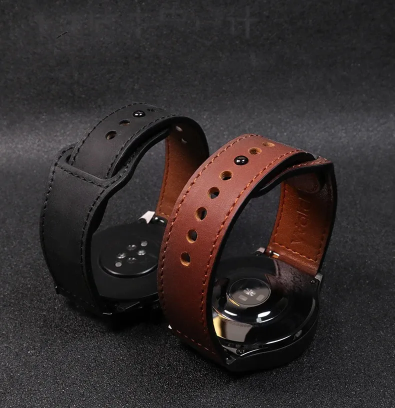 Samsung Galaxy Watch 4 40mm 44mm/Classic/Active 2 40mm 44mm/Galaxy Watch 3 41mm | Leather Wristband Strap | Grey