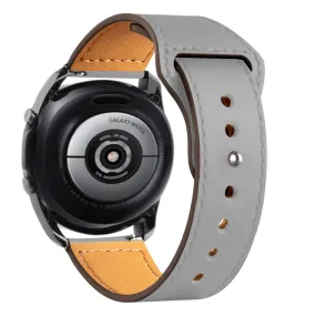 Samsung Galaxy Watch 4 40mm 44mm/Classic/Active 2 40mm 44mm/Galaxy Watch 3 41mm | Leather Wristband Strap | Grey